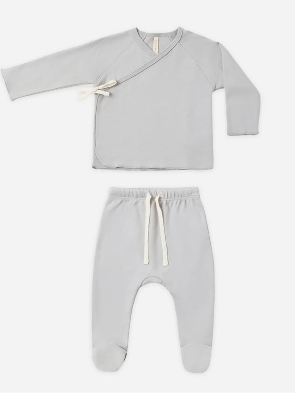 Quincy Mae Light Gray Baby Kimono Wrap Matching Set